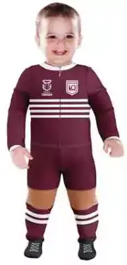 QLD Maroons NRL State of Origin Infant Footysuit Sizes 000-3
