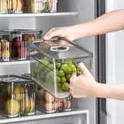 Stackable Fridge Drawers Organizer Bins Sealed Fruit Containers Vanity Storage