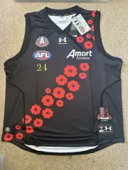 Essendon Bombers 2022 Anzac Guernsey Brand New Genuine Under Armour Size Small