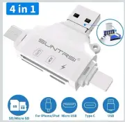 SD/Micro SD Card Reader for iPhone/ipad/Android/Mac/Computer/Camera, Portable Me