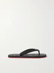 [Christian Louboutin] Christian Louboutin - Loubi Flip Spiked Rubber Flip Flops - Black - IT40 IT 40 Black