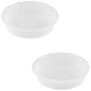 2pcs Plastic Round Bird Feeders Bowls, Wild Birds Seed Feeder Waterer Birdbat...