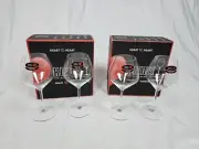 Set of 4 Riedel Heart to Heart Pinot Noir Crystal Wine Glasses Made In Germany