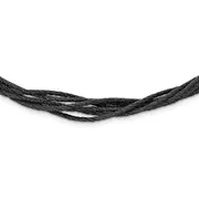 Sterling Silver Black Rhodium Wire Mesh W/2In Ext Necklace