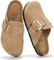 [Project Cloud] Genuine Leather Clogs for Women Shoes - Memory Foam Insole, Non-Slip & Natural Cork Footbed Womens Clogs and Mules 2025 (Manchester)