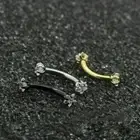 Barbell Eyebrow Ring Belly Bar Curved Rook Crystal Barbell Small Micro Piercing