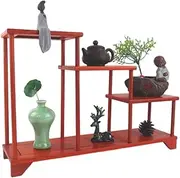 Rosewood Antique Shelf Solid Wood Chinese Style Small Duobao Pavilion Purple Sand teapot Mortise and Tenon Shelf Storage Rack Display Stand,C