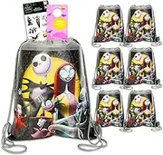 The Nightmare Before Christmas Party Favor Bags Set - Bundle of 6 Nightmare Before Christmas Sling Bags, Stickers, More for Kids | TNBC Birthday Party Supplies