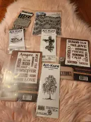 art kure clear rubber stamps simon hurley and more huge lot RS-50