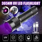 40W 365nM UV Light Torch BlackLight LED Flashlight Inspection Lamp USB Charging