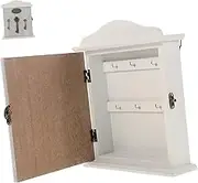 PRETYZOOM Wooden Key Holder Wall Mount Rustic Key Storage Box with Hooks for Organized Entryway for Living and Bedroom Multi Functional Hanging Cabinet for Keys and Jewelry