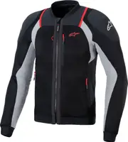 Alpinestars Troop-Air Pro, textile jacket , color: Black/Light Grey/Light Red , size: XL