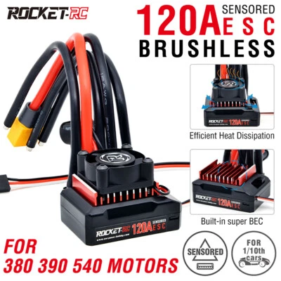 120A Sensored Brushless ESC for 1/8 1/10 RC Car Crawler Truck 380 390 540 Motor