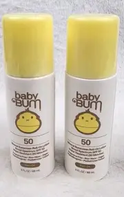 (2) Sun Bum Baby Bum SPF 50 Sunscreen Roll-On Lotion Water Resistant - 3 oz