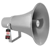 Indoor Outdoor PA Horn Speaker - 13.5 Inch 50 W Powered Compact Loud Sound