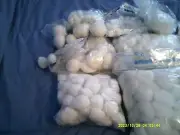 Lots of White Pom Poms, Different sizes, New and open bags.