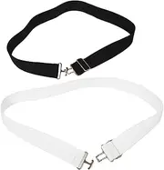 [Ipetboom] 2pcs Invisible Elastic Waist Belt for Women Stretch Belts Shark Buckle Durable Woven for Dresses and Casual Outfits