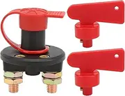 Car Battery Disconnect Switch, 12V‑24V Isolator Cut Off Power for Vehicle Boat DC, Theft Prevention, Racing Fire Protection, Easy Installation, Durable Materials with M10 Copper