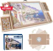 Jigsaw Puzzle Board 2In1 Tilting Rotating Table 4 Drawer Cover Portable 1500 Pie