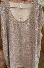 Kmart ANKO Brown & Small Black Dots Viscose Textured Size 20 Tshirt - BNWT