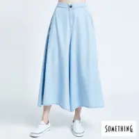 在飛比找momo購物網優惠-【SOMETHING】女裝 NEO FIT牛仔闊腿褲裙(漂淺