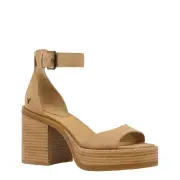 BITTEN LATTE SUEDE PLATFORM HEELS