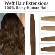 Weft In Hair Extensions 100% Real Human Hair THICK Skin Weft Full Head