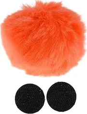 X AUTOHAUX Motorcycle Helmet Accessories Decoration Round Tail for Motorcycle Bicycle Skiing Helmets Orange Plush Stickers 1 Set