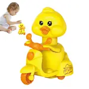 Yellow Duck Toy Car Cartoon Yellow Duck Riding Motorbike Toy ingenious