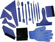 ETHZZLE 21PCS Auto Tinting Film Squeegee Tool Kit Vinyl Car Film Wrapping Set Professional Window Tint Applicator for Flat Curved Surfaces Durable Handy Installation Tools Blue