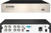 ZOSI H.265+ 8CH DVR Security Camera Recorder with AI Human/Vehicle Detection, Hybrid 4-in-1 CCTV Home Surveillance DVR for 5MP/1080p/720P HD-TVI/CVI/CVBS/AHD Analog Security Camera (No HDD)
