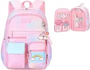 [Youngsing] Girls Backpacks, Backpack for Girls,Kids Backpack with Compartments Elementary School Bag For Girls