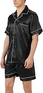 [Generic] Silk Pajamas Men Solid Color Loose and Trendy Sleepwear Home Wear