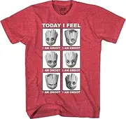 Marvel Men's Guardians of The Galaxy Groot Today I Feel Adult T-Shirt Tee
