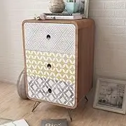Brown Nightstand with 3 Drawers Wood Side Cabinet for Living Room, Bedroom Furniture, Bedside Night Stand Table, Wooden Storage Station