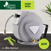 Water Hose Reel 30M Retractable Garden Auto Rewind Brass Spray Gun