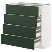 METOD / MAXIMERA base cab 4 frnts/4 drawers, white/Havstorp deep green, 80x37x80 cm