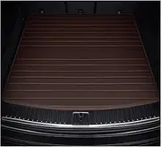 Car Boot Protector for VW for Passat B5 B6 B7 2011 2012 2013 2014 2015 Striped Leather Car Trunk Mat Car Trunk Mats(Coffee,Style A)