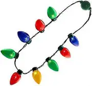 Light Post LED Flashing Light Bulb Christmas Necklace Party Favors with 6 Flashing Light Modes (1pc)