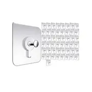 Wall Hangers Without Nails, Wall Hooks for Hanging, 50 Packs Adhesive Wall Hooks, Picture Hangers f transparent