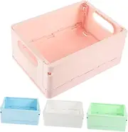 Alipis Multi-functional Plastic Storage Boxes 4pcs Desktop Folding Baskets Mini Baskets for Organizing Milk Crate Storage Bin