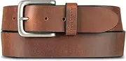 [Eddie Bauer] Bridle Leather Belt with Antique Nickel Buckle and Reinforced Holes for