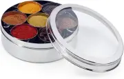 Zinel 7200 Stainless Steel Spice BoxMasala Dabba with 7 Comparments and Transpar
