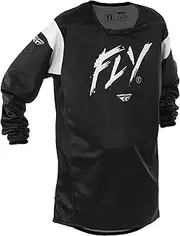 Fly Racing Youth Kinetic Stoke Jersey (Black/White, Youth Small)