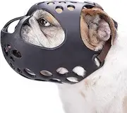 BARKLESS Dog Muzzle for Short Snout, Soft Frenchie Muzzle for Biting, Chewing, Licking for French Bulldogs Boston Terriers, Ideal for Flat-Faced Aggressive Dogs Grooming Walking, Allows Drinking