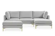 Adams Chaise Sectional Sofa with Ottoman