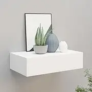 Wall-Mounted Drawer Shelf White 40x23.5x10cm MDF Wall Furniture
