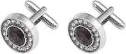 [Kilener] Crystal Cufflinks Tuxedo Shirt Studs for Men Rhinestone Cuff Links Tuxedo Formal Dress Shirt Accessories for Men Business Wedding Party Rhinestone Cufflinks Set