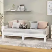 Pull-out Day Bed White Solid Wood Pine 2x(92x187) cm Single Size