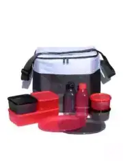 New Tupperware 10 Piece Picnic Set Complete Set for 2 People Black & Pink
